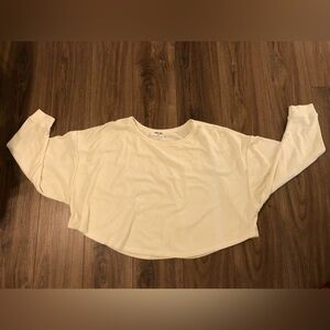 White Ivory double zero brand crop sweatshirt